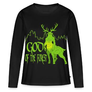 Ecological god of the forest - Women's Premium Organic Long Sleeve Shirt - black - Front - Julia (174cm)