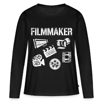cinéastes - T-shirt manches longues Premium bio Femme - noir - Devant - Julia (174cm)