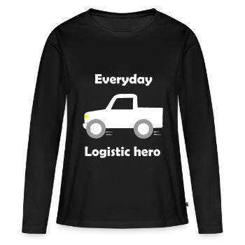 Logistique et transport - T-shirt manches longues Premium bio Femme - noir - Devant - Julia (174cm)