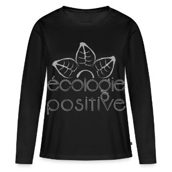 positive ecology white - Women's Premium Organic Long Sleeve Shirt - black - Front - Julia (174cm)