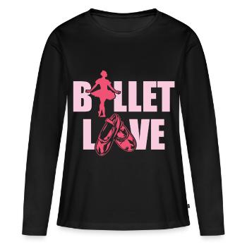 ballet - T-shirt manches longues Premium bio Femme - noir - Devant - Julia (174cm)