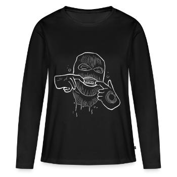 Gangster - Frauen Premium Bio Langarmshirt - Schwarz - Vorne - Julia (174cm)