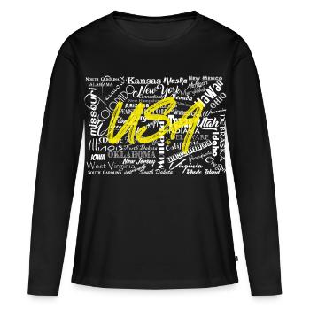 États-Unis États-Unis Blanc - T-shirt manches longues Premium bio Femme - noir - Devant - Julia (174cm)