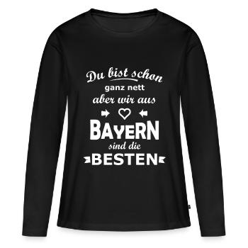 Bayern - Frauen Premium Bio Langarmshirt - Schwarz - Vorne - Julia (174cm)