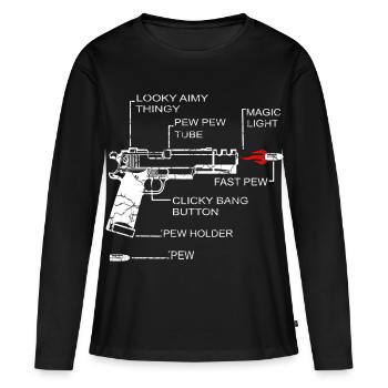 Club de tir - T-shirt manches longues Premium bio Femme - noir - Devant - Julia (174cm)