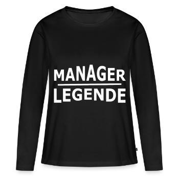 Manager - Frauen Premium Bio Langarmshirt - Schwarz - Vorne - Julia (174cm)