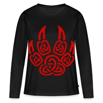 Rote Wikinger Wolfskrallen - Frauen Premium Bio Langarmshirt - Schwarz - Vorne - Julia (174cm)