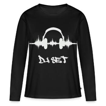 Le DJ - T-shirt manches longues Premium bio Femme - noir - Devant - Julia (174cm)