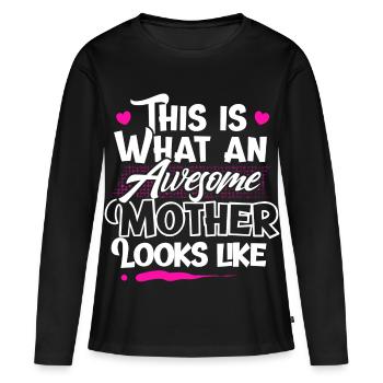 Mama Mutter - Frauen Premium Bio Langarmshirt - Schwarz - Vorne - Julia (174cm)