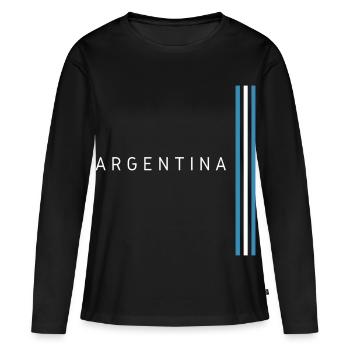 Argentinische Flagge, Argentinischer Stolz - Frauen Premium Bio Langarmshirt - Schwarz - Vorne - Julia (174cm)