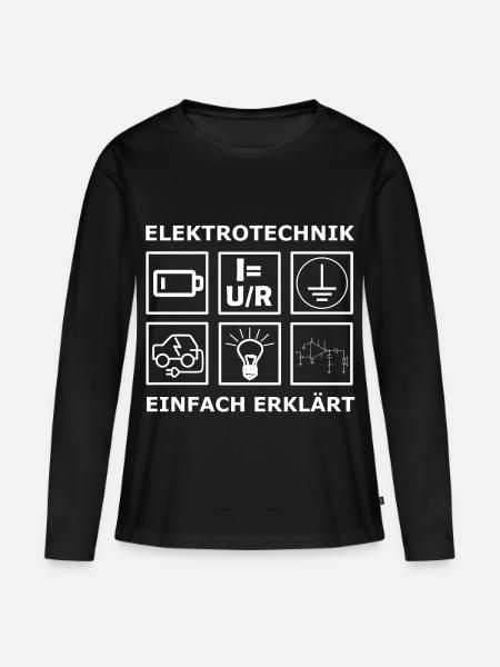 Elektrotechnik Ingenieur Studium - Frauen Premium Bio Langarmshirt - Schwarz