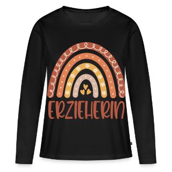 Kindergarten teacher Regenbogen - Women's Premium Organic Long Sleeve Shirt - black - Front - Julia (174cm)