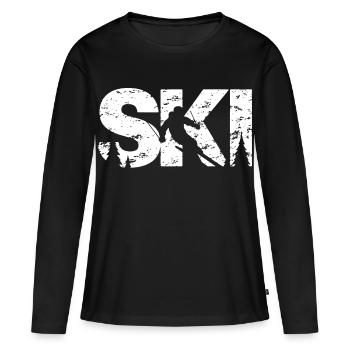 Ski - Frauen Premium Bio Langarmshirt - Schwarz - Vorne - Julia (174cm)
