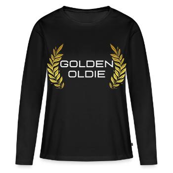 Pension Gift - Retiree Birthday - Women's Premium Organic Long Sleeve Shirt - black - Front - Julia (174cm)
