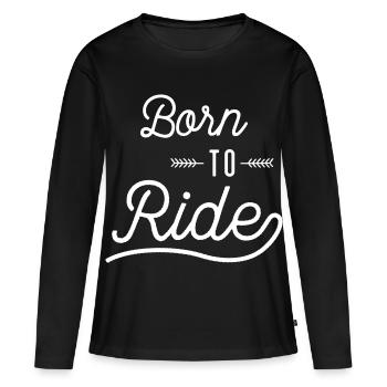 Cavaliers - T-shirt manches longues Premium bio Femme - noir - Devant - Julia (174cm)