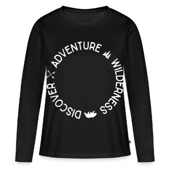 Aventure - T-shirt manches longues Premium bio Femme - noir - Devant - Julia (174cm)