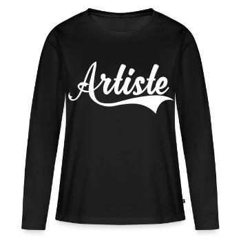 Artiste - T-shirt manches longues Premium bio Femme - noir - Devant - Julia (174cm)