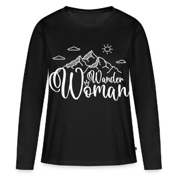 Wander Woman Wanderwoman - Frauen Premium Bio Langarmshirt - Schwarz - Vorne - Julia (174cm)