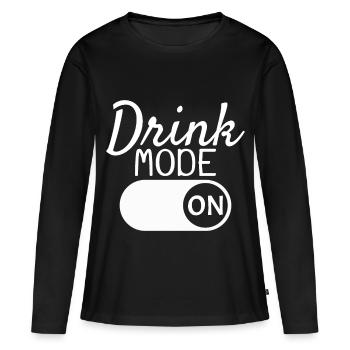 Trinken - Frauen Premium Bio Langarmshirt - Schwarz - Vorne - Julia (174cm)