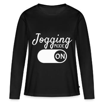 Jogging - T-shirt manches longues Premium bio Femme - noir - Devant - Julia (174cm)