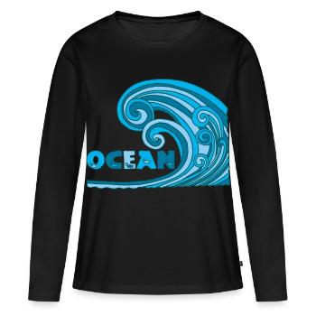 Ocean - Women's Premium Organic Long Sleeve Shirt - black - Front - Julia (174cm)