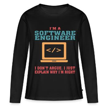 Lustiges Software Engineering Zitat für Software Engi - Frauen Premium Bio Langarmshirt - Schwarz - Vorne - Julia (174cm)