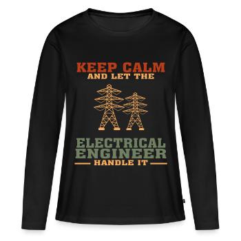 Funny Electrical Engineering Quote for Electrical - Women's Premium Organic Long Sleeve Shirt - black - Front - Julia (174cm)