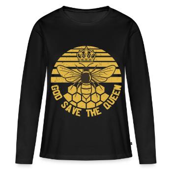 God Save The Queen Beekeeper Honey Bee - T-shirt manches longues Premium bio Femme - noir - Devant - Julia (174cm)