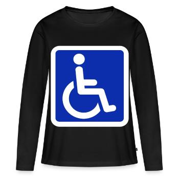 Symbole standard du fauteuil roulant pour les personnes handicapées # - T-shirt manches longues Premium bio Femme - noir - Devant - Julia (174cm)