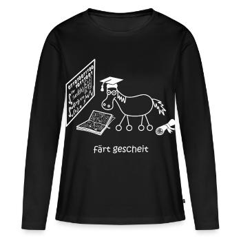 finté, cheval intelligent, QI, intelligent - T-shirt manches longues Premium bio Femme - noir - Devant - Julia (174cm)
