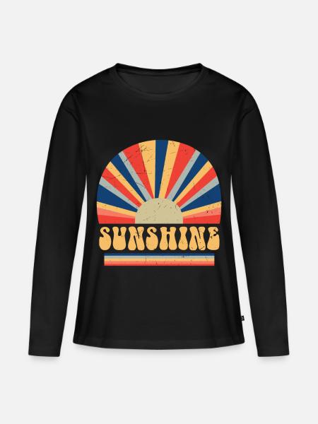 Retro 70s Style Hippie Sunshine - Women's Premium Organic Long Sleeve Shirt - black