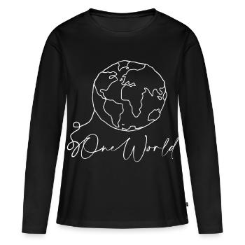 Monde - T-shirt manches longues Premium bio Femme - noir - Devant - Julia (174cm)