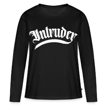intrus hacker intrus clan sticker ordinateur - T-shirt manches longues Premium bio Femme - noir - Devant - Julia (174cm)