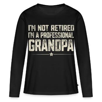 Opa - Frauen Premium Bio Langarmshirt - Schwarz - Vorne - Julia (174cm)