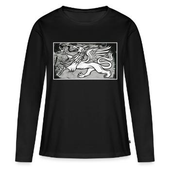 Un griffon en gris - T-shirt manches longues Premium bio Femme - noir - Devant - Julia (174cm)
