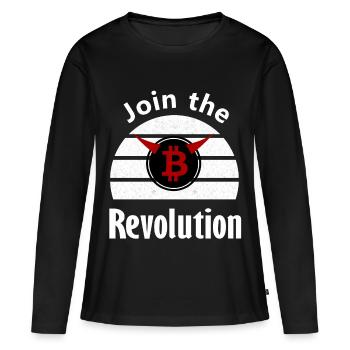 The Coin Revolutionary - Women's Premium Organic Long Sleeve Shirt - black - Front - Julia (174cm)
