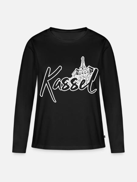Kassel - Frauen Premium Bio Langarmshirt - Schwarz