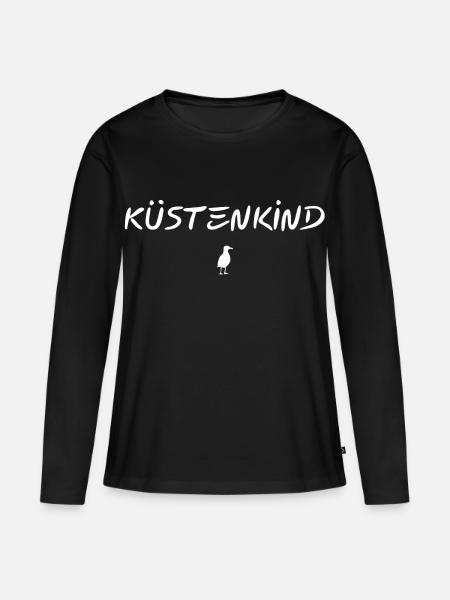 Küstenkind - Frauen Premium Bio Langarmshirt - Schwarz