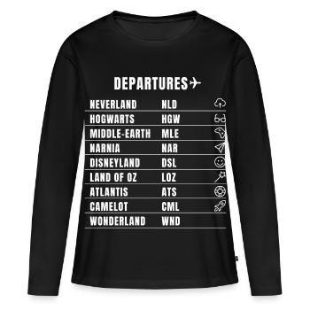 vol voyage rêve humour fantastique film destination pilote lo - T-shirt manches longues Premium bio Femme - noir - Devant - Julia (174cm)