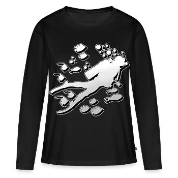 Plongeurs plongeurs - T-shirt manches longues Premium bio Femme - noir - Devant - Julia (174cm)