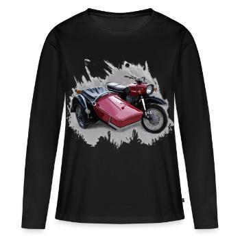 Simson Schwalbe Duo - T-shirt manches longues Premium bio Femme - noir - Devant - Julia (174cm)