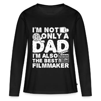 Père cinéaste - T-shirt manches longues Premium bio Femme - noir - Devant - Julia (174cm)