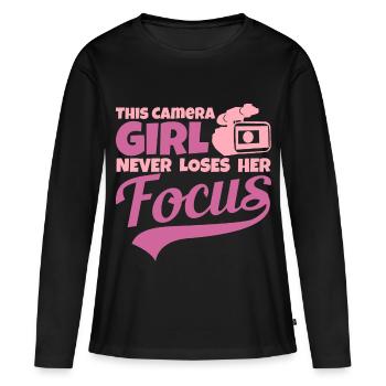 Cinéaste - T-shirt manches longues Premium bio Femme - noir - Devant - Julia (174cm)