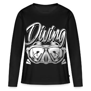 Plongeurs plongeurs - T-shirt manches longues Premium bio Femme - noir - Devant - Julia (174cm)