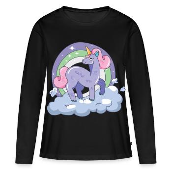 Licorne sur le nuage neuf - T-shirt manches longues Premium bio Femme - noir - Devant - Julia (174cm)