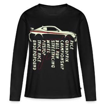 Courses de sport automobile - T-shirt manches longues Premium bio Femme - noir - Devant - Julia (174cm)