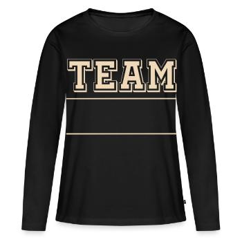 Équipe - T-shirt manches longues Premium bio Femme - noir - Devant - Julia (174cm)