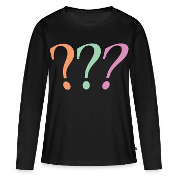 Fragezeichen - Frauen Premium Bio Langarmshirt - Schwarz - Vorne - Julia (174cm)