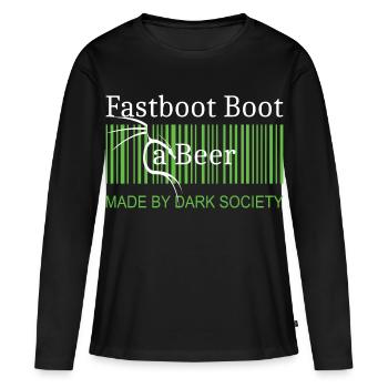 Fastboot Boot a Beer - Frauen Premium Bio Langarmshirt - Schwarz - Vorne - Julia (174cm)