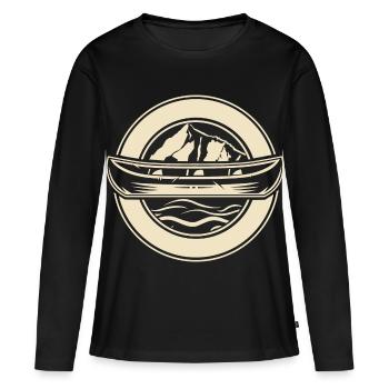 Canoë Canoë Canoë - T-shirt manches longues Premium bio Femme - noir - Devant - Julia (174cm)